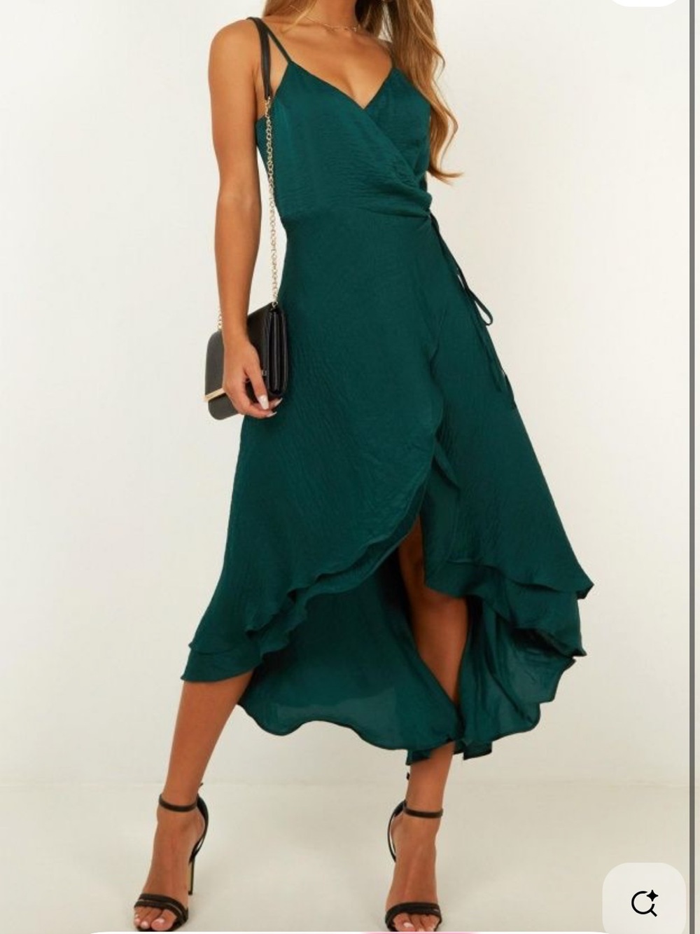 Showpo Emerald Teal Wrap High-Low Dress